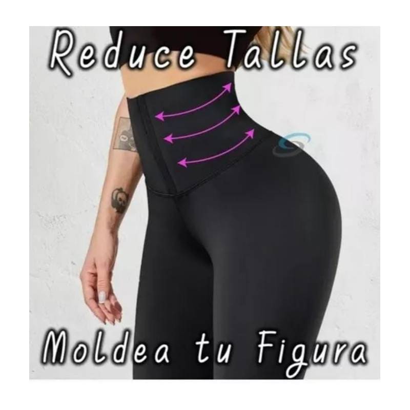 Calza Deportiva Larga Mujer Fitness Tiro Alto Tipo Faja Dana