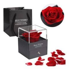 GENERICO - Caja De Joyeria Con Rosa Eterna San Valentin Hermosa Regalo