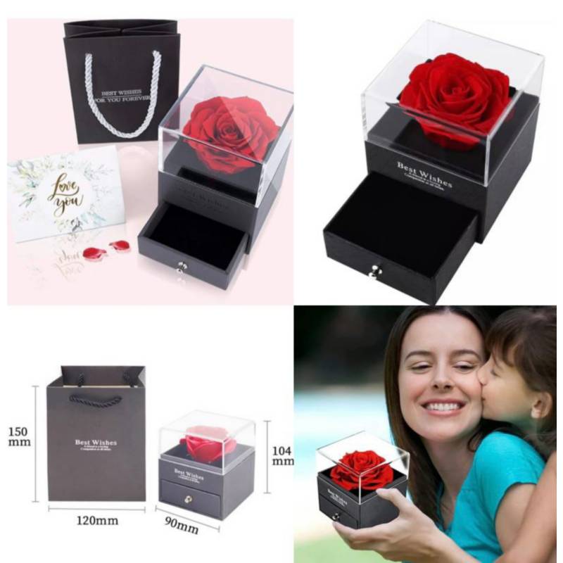 GENERICO Caja De Joyeria Con Rosa Eterna San Valentin Hermosa Regalo |  Falabella.com