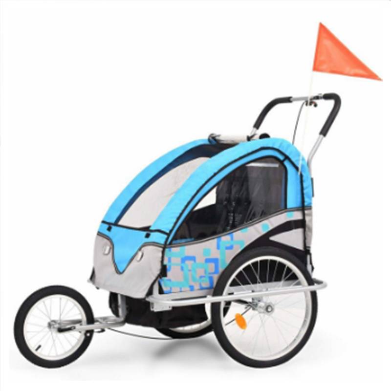 NIHAO - Baby Bike Tráiler doble para niños Azul y Blanco