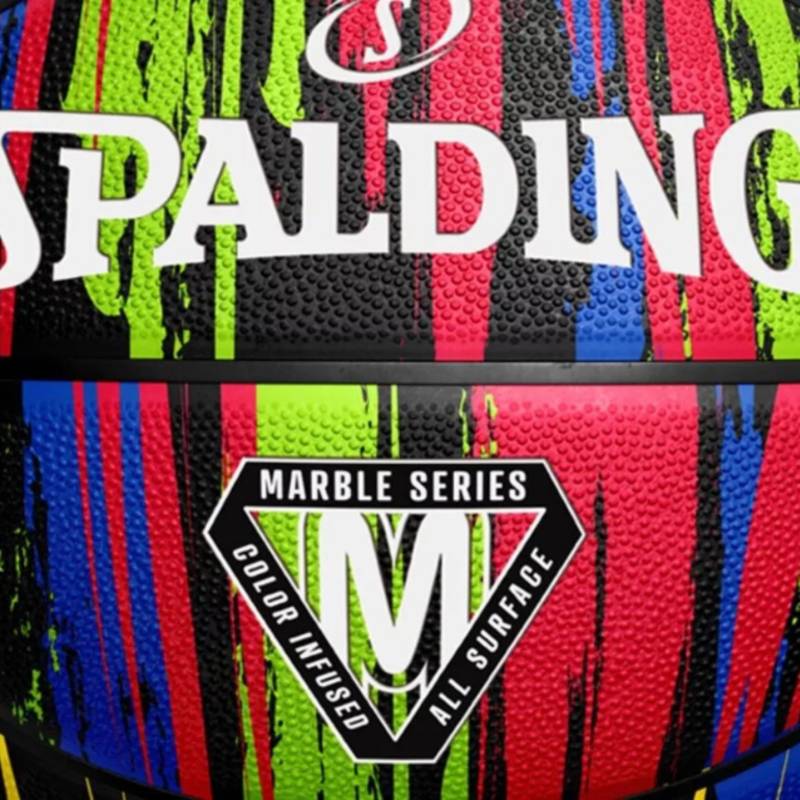 Bola de Basquete NBA Spalding Marble Series Rainbow Tam 7 - Branco