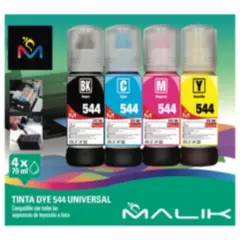 MALIK - Pack 4 Tintas compatible Epson Ecotank T544 L1110 L3110 L3150