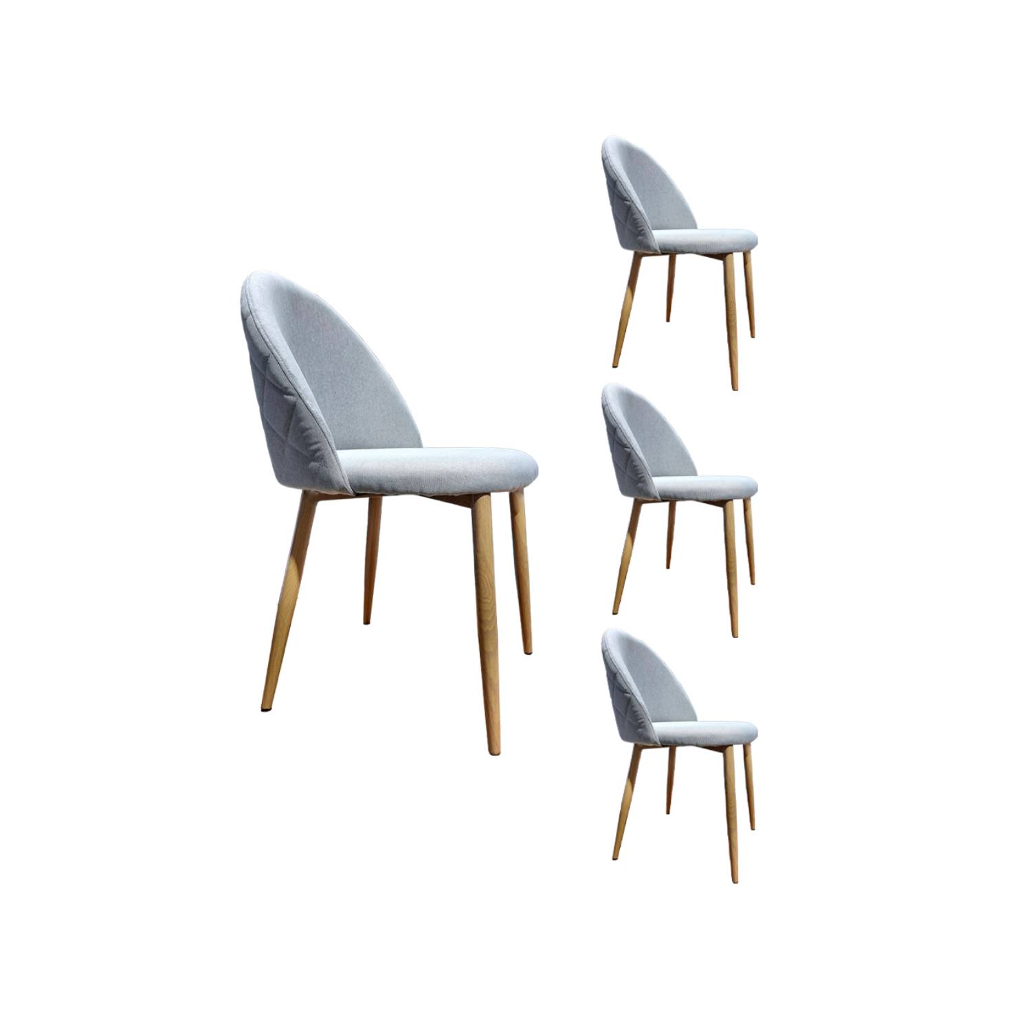 Lot de 4 chaises scandinaves Maury tissu Gris