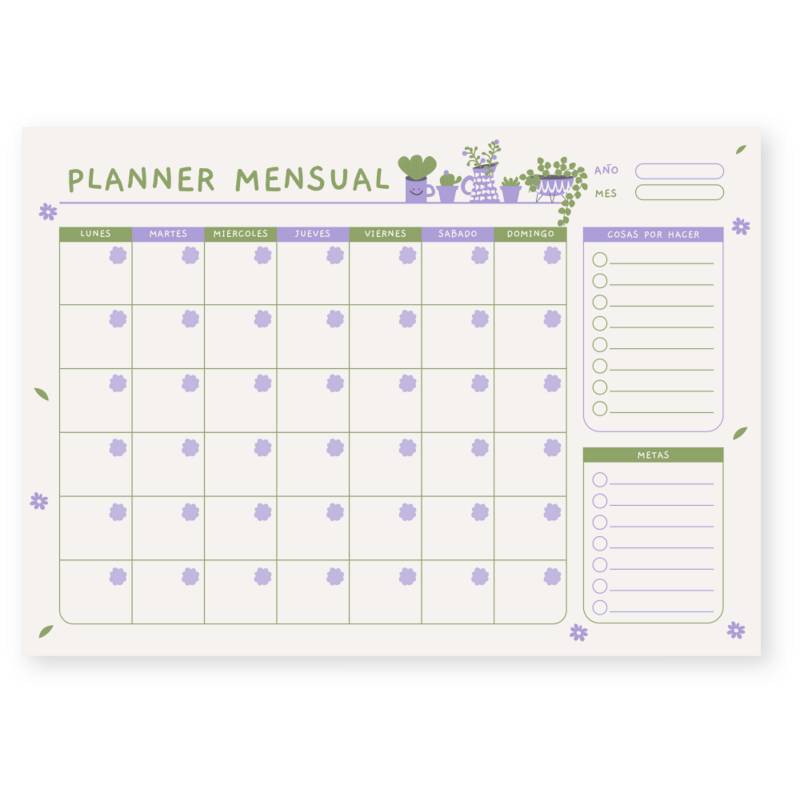 GENERICO - Calendario Planner Mensual Domi 28x22cm