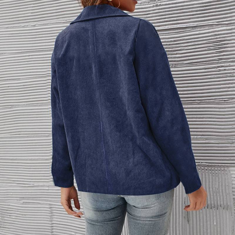 GENERICO Chaqueta de cotelé mujer - Azul Marino