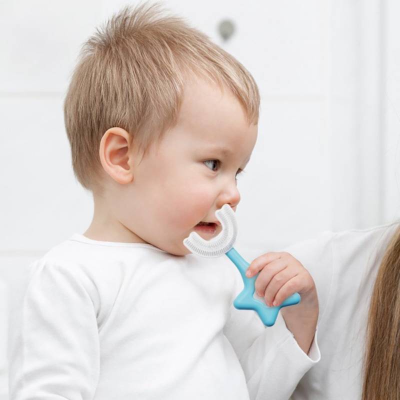 VATYERTY Cepillo de dientes infantil en forma u para 360 ° limpieza.