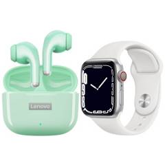 LENOVO - Audífonos inalámbricos Lenovo LP40 pro  Smartwatch T900 Pro Max