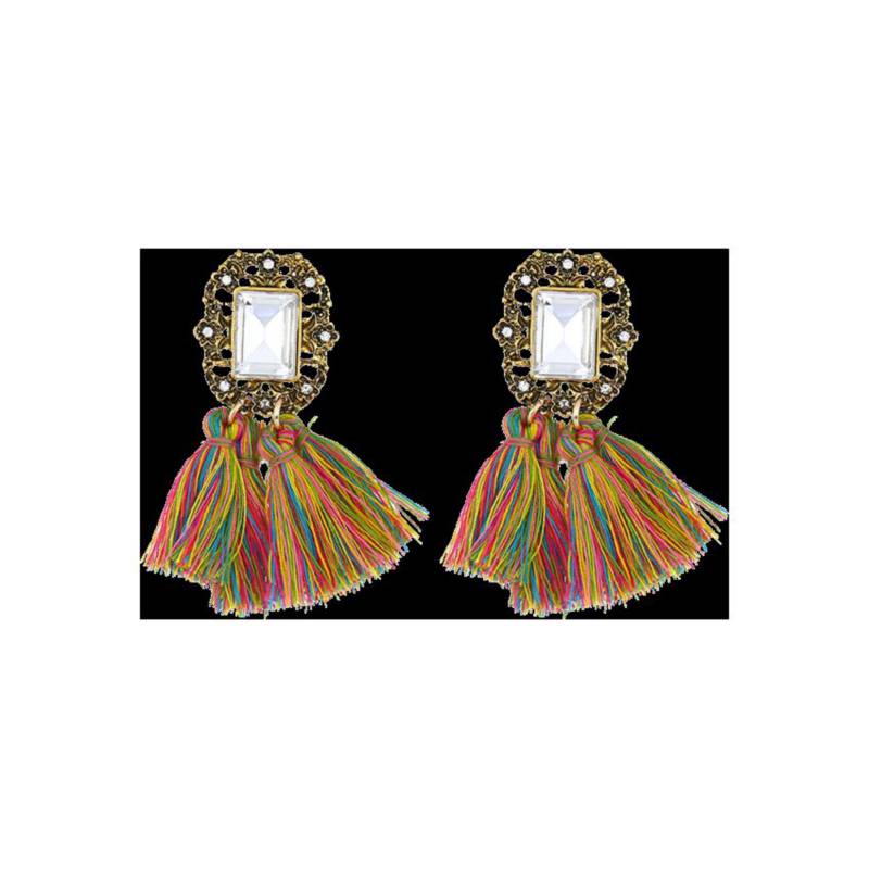 VATYERTY Pendientes grava cristal vintage blanco.