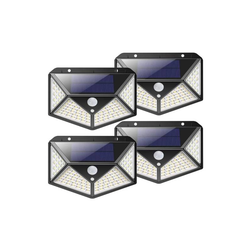 GENERICO - Pack 4 Foco Solar Led Exterior 100 Led Con Sensor De Movimiento