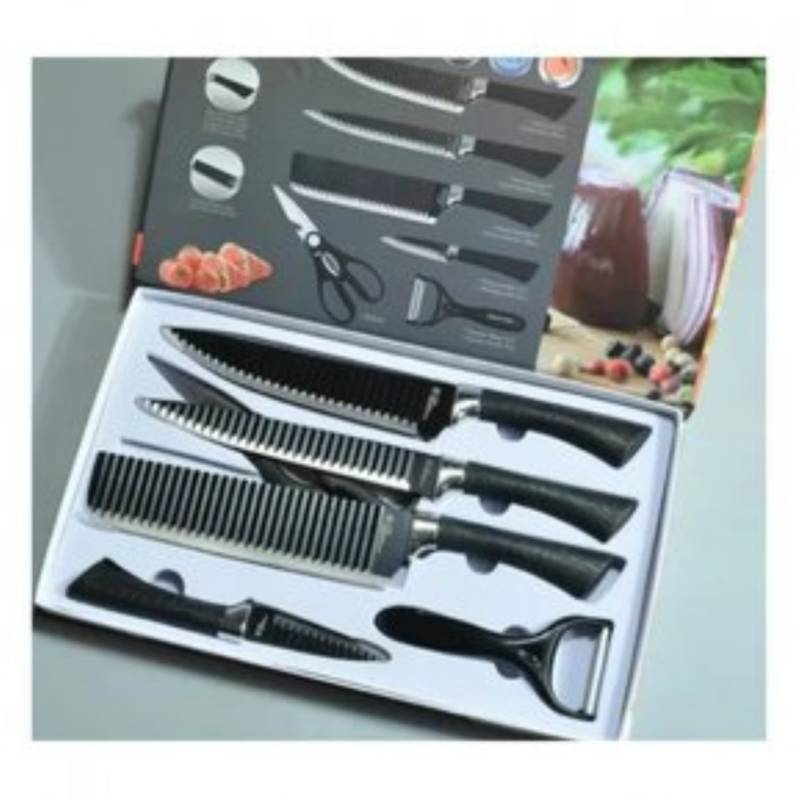 GENERICO Juego Cuchillos Cocina Profesional Acero Inoxidable