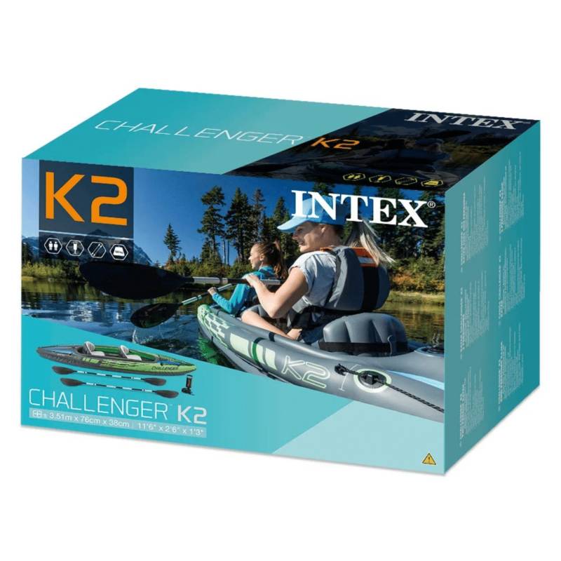 Kayak Inflable Intex Explorer K2 Set Capacidad 2 Personas