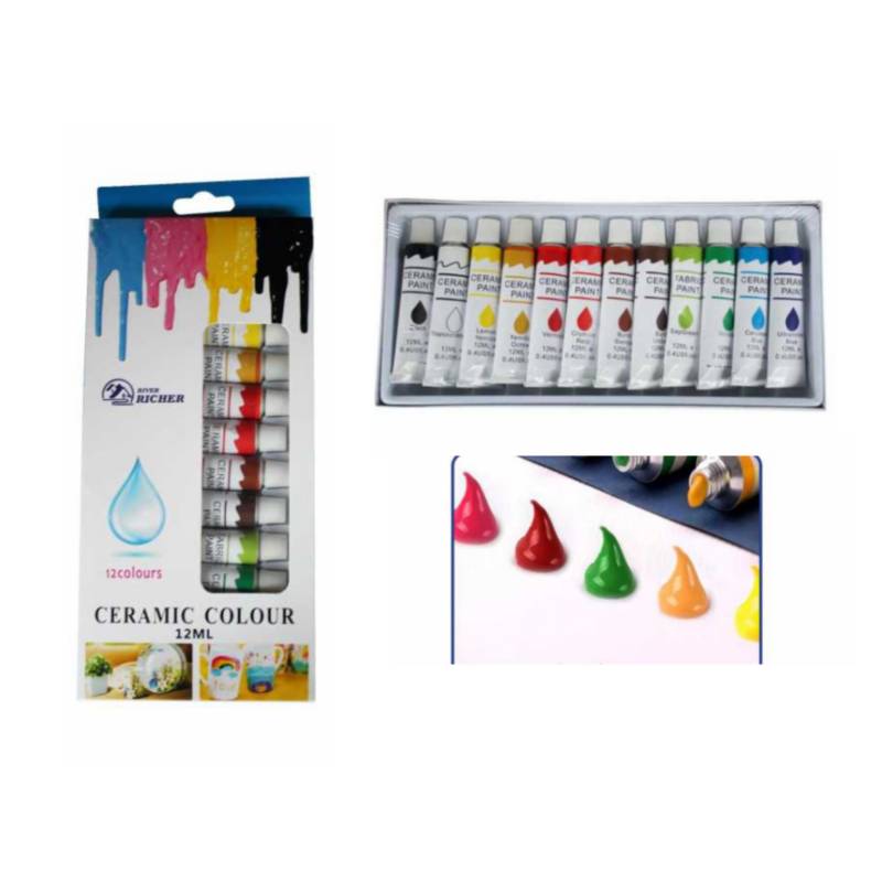 GENERICO Pintura para Cerámica Ceramic Colour Set 12 Colores 12ml