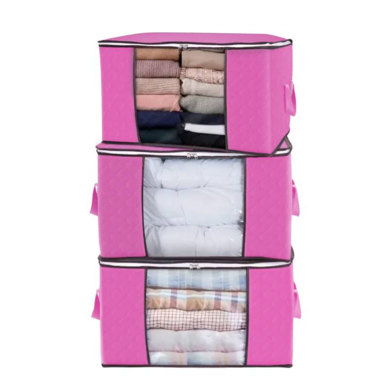 GENERICA Set 3 Cajas Organizadoras Almacenamiento Closet Ropa Rosa |  