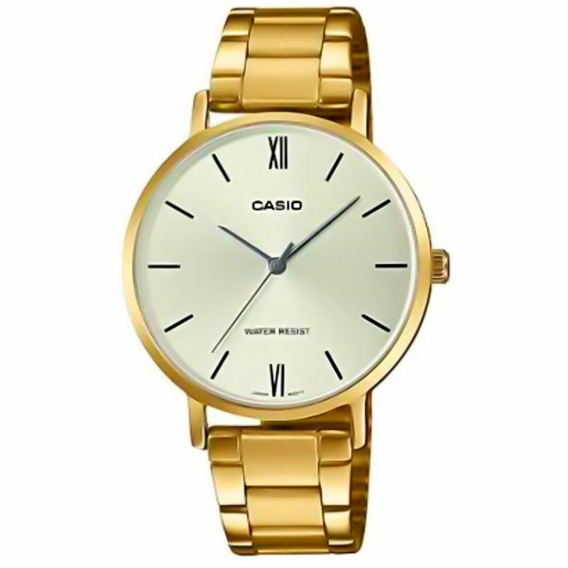 Reloj Mujer Casio Ltp-vt01g-9b Dorado Análogo