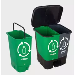 HOMECLAF - Basureros de Reciclaje 40L Vidrio y Otros Desechos