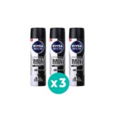 NIVEA - Desodorante Men Black & White Invisible Pack De 3 Unidades