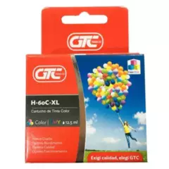 GTC - Tinta compatible con HP 60 XL Tricolor para 300 Copias HP60