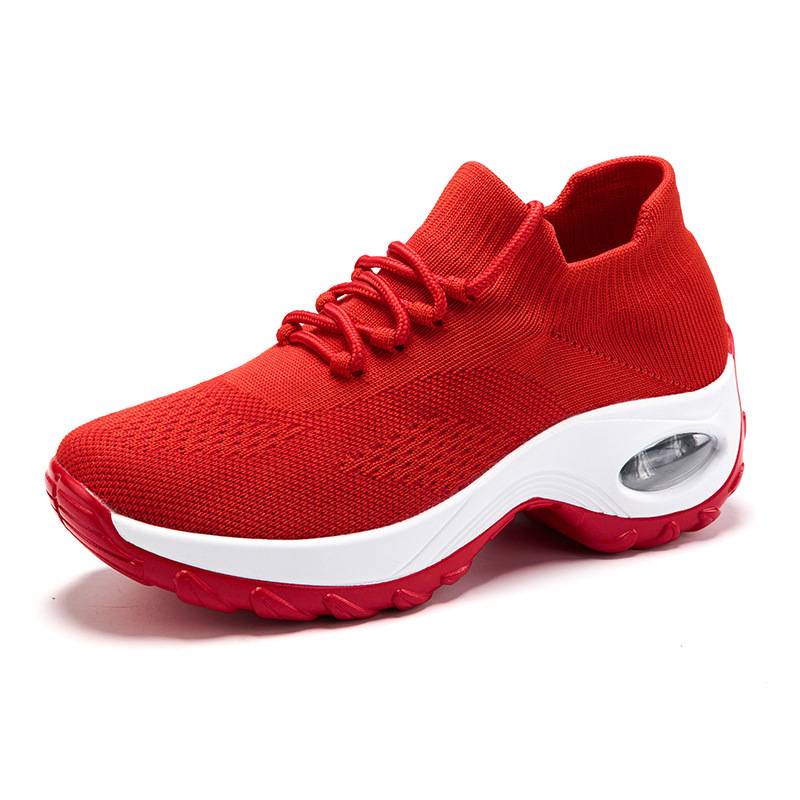 GENERICO Zapatos deportivos casuales para mujer - rojo
