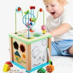 MUNDO MAGIA - Cubo Didáctico Juguete De Madera Bebe Infantil