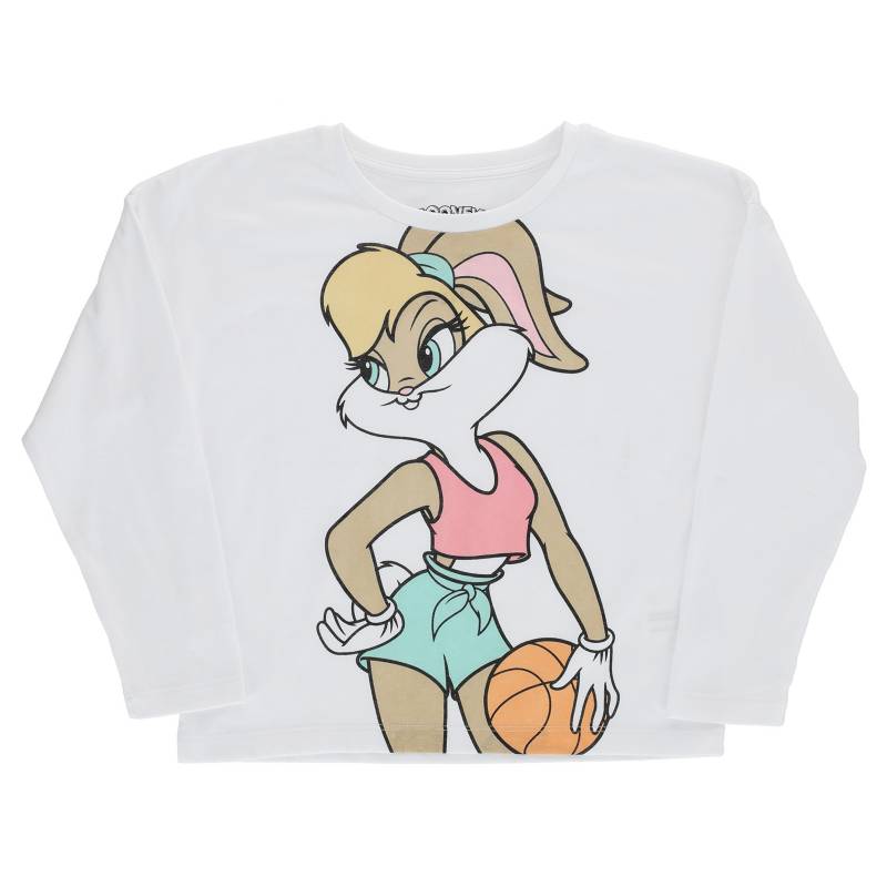 LOONEY TUNES Polera Manga Larga Ni a Lola Bunny Blanco Looney