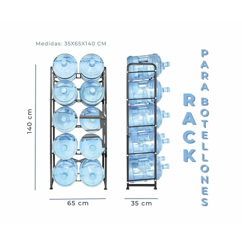 Rack para 10 bidones de agua purificada