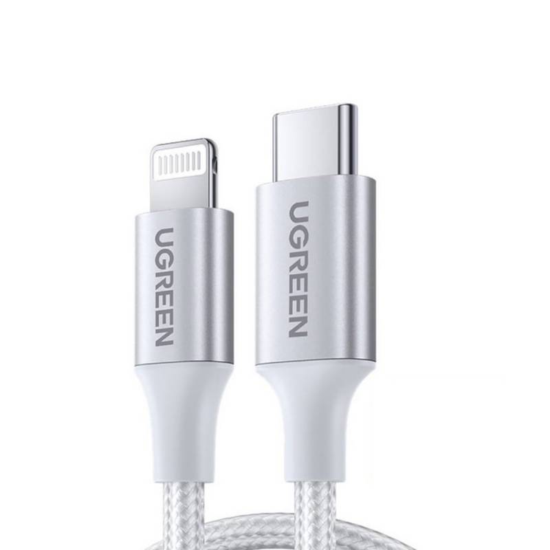 UGREEN - Cable Lightning a USB-C PD trenzado 1m Blanco UGREEN