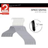 Set 5 colgadores de ropa Mawa® Bodyform con barra 42 cm Silver