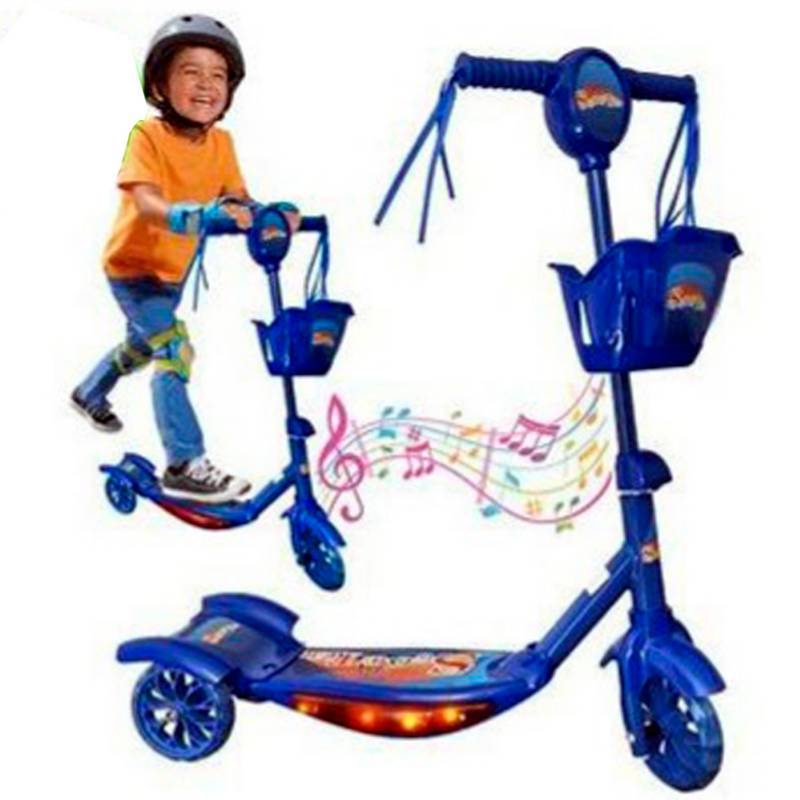 GENERICO - Scooter Con Canasta Niños Luces Y Sonidos Juguete azul