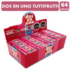 DOS EN UNO - Chicle Dos En Uno Sabor Tutti Frutti (caja Con 64 Unidades)