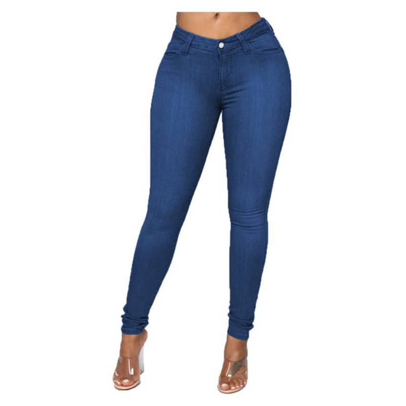 Corrección acero Contribuir GENERICO Jeans ajustados de cintura alta para mujer- azul oscuro. |  falabella.com