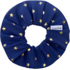 SCRUNCHIES - Scrunchie lycra azul con estrellas doradas