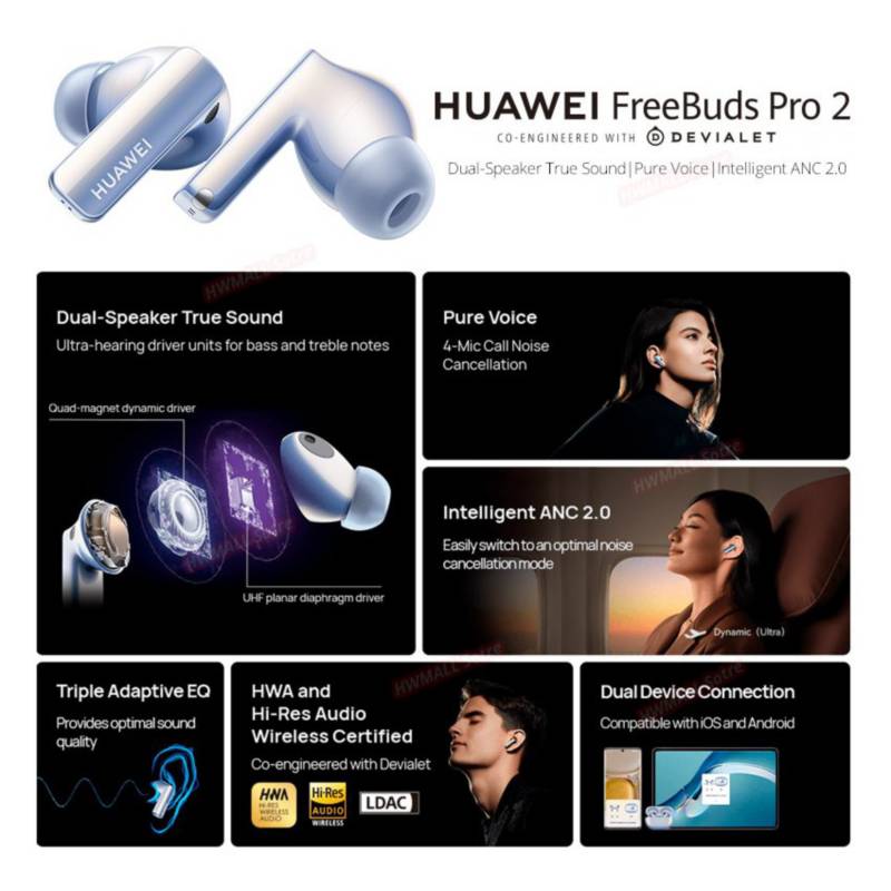 HUAWEI FreeBuds Pro 2 Audífonos Inalámbricos (Conexión Bluetooth