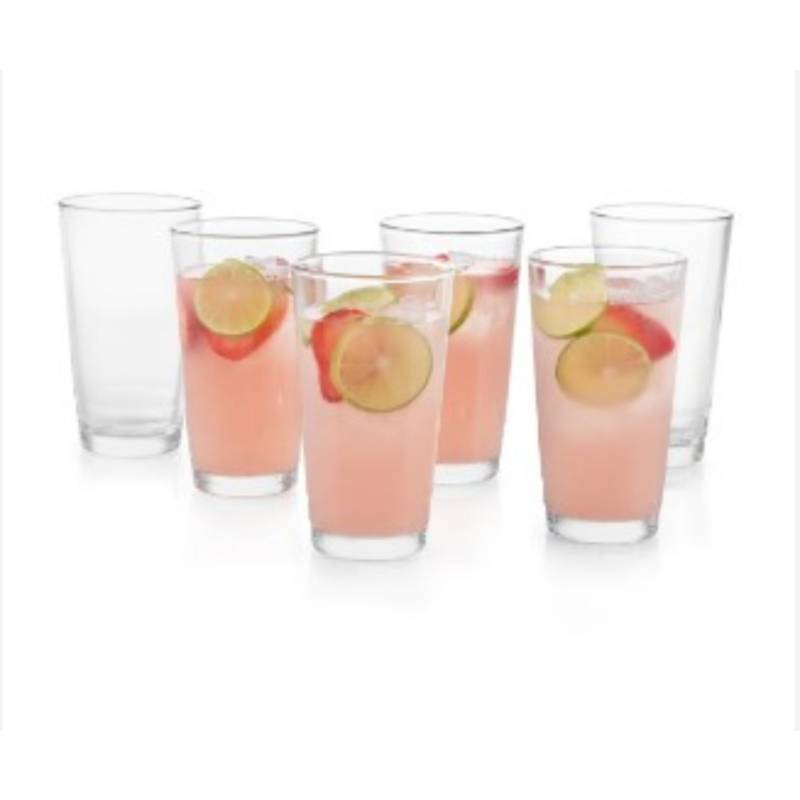 Set de 6 vasos de cristal 295 ml, modelo París, juego de vasos clásicos para  agua, bebidas, 8 x 9 cm, resistentes, ligeros, apto