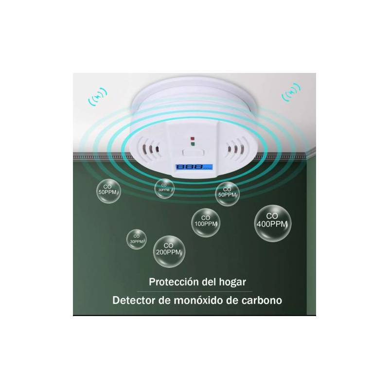 Detector de Monóxido de Carbono Pack x 2