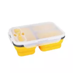 DEFENSOR FOREVER - Plato plegable de silicona para camping amarillo