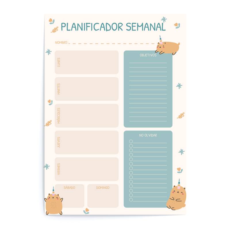 GENERICO - Planificador Planner Diario Gatitos 22x14cm