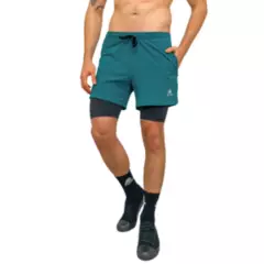 KONKO ACTIVE - Short Deportivo Hombre Ecológico Emerald 2 en 1