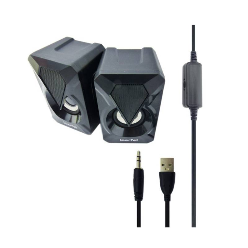 Generica Parlante Gamer Para Pc Con Luz Led Usb Plug 35mm Regulador De Volumen 8673