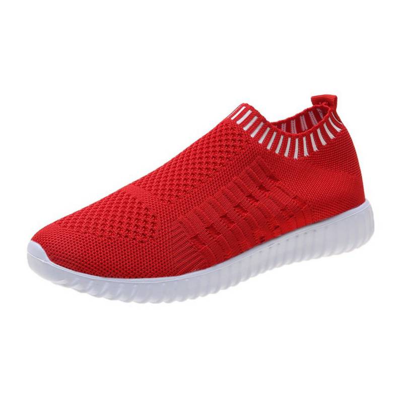 GENERICO Zapatos deportivos casuales para mujer - rojo.
