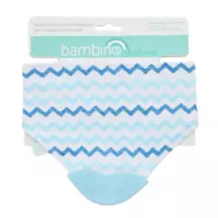 BAMBINO - Babero bandana azul con mordedor