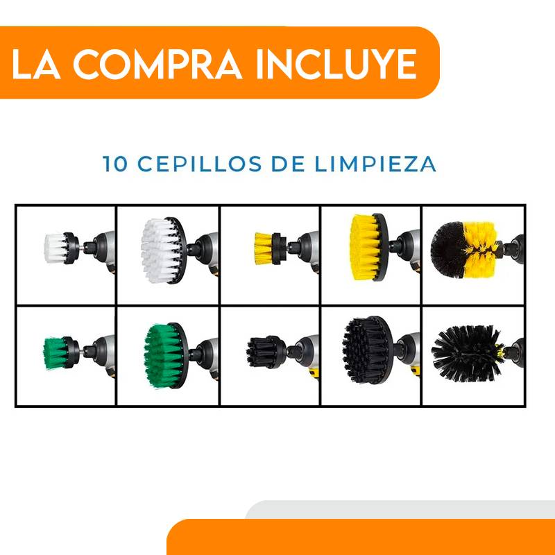 Set 3 Cepillos Para Taladro Limpieza Tapiz Automotriz Hogar