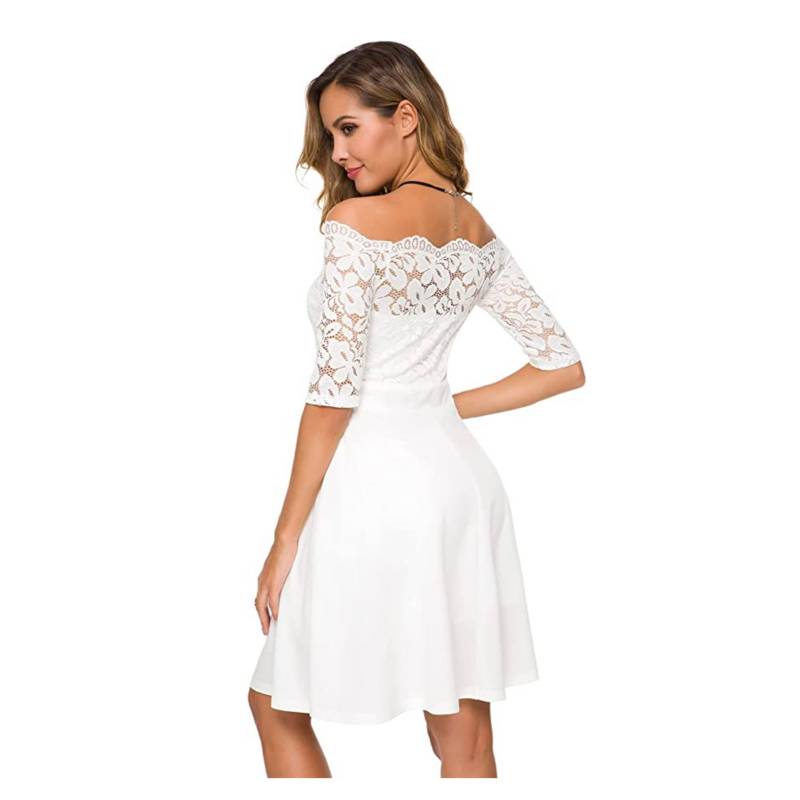 HENNE CLOTHING Vestido Blanco Corto - |