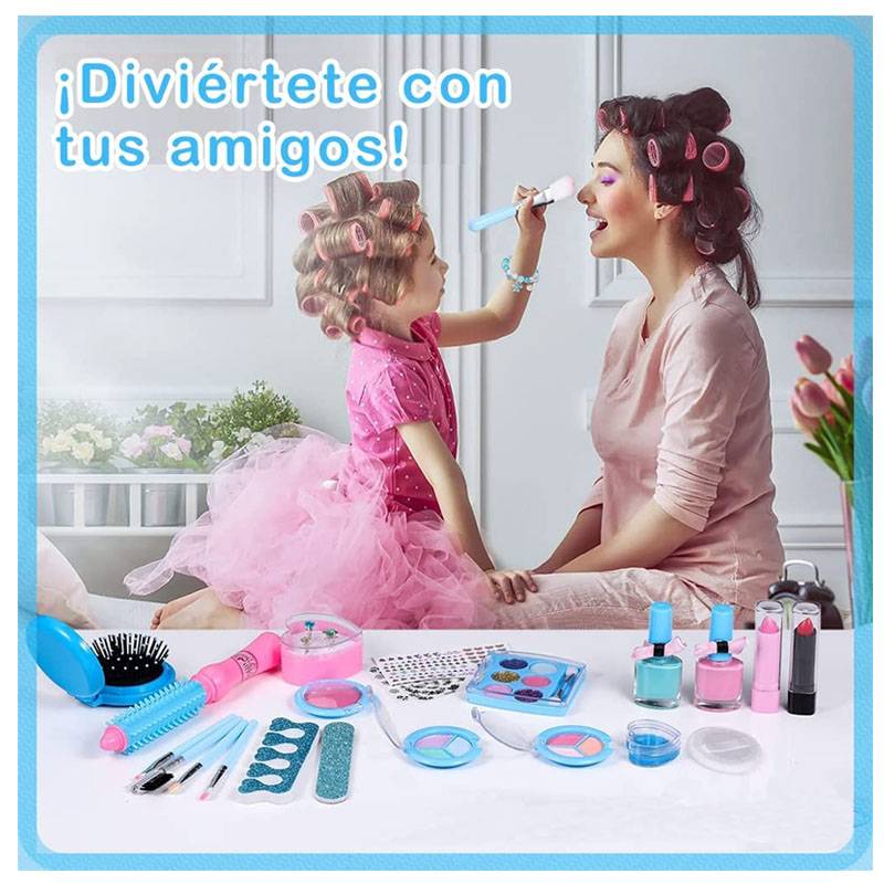 GENERICO Kit Set Maquillaje Niña Juguetes Salon Belleza Estuche 32pcs