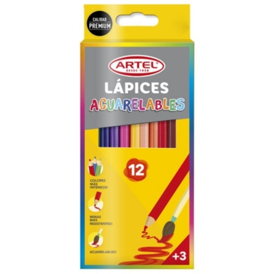 Estuche 12 Lapices Acuarelables Artel