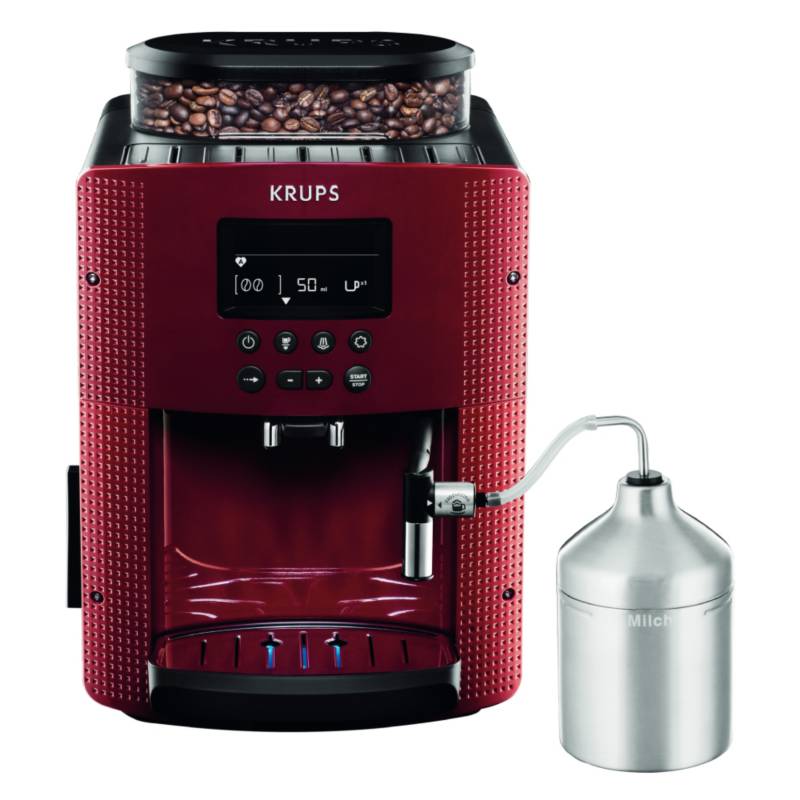 KRUPS - Cafetera Espresso Full Auto Display Roja + Lechero