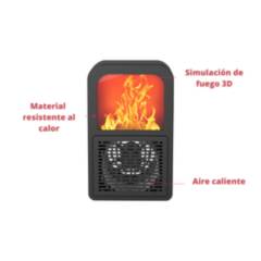 GENERICA - Calefactor Portátil Elétrico Estufa Simula Fuego 3D 500w