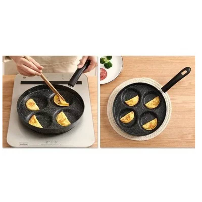 Sartén Para Freír Huevos, Sartenes Para Panqueques Antiadherentes Con 4  Agujeros, Fabricante De Panqueques Con Mango, Sartén Para Crepes Para Huevos  De Desayuno, Utensilios De Cocina - Temu