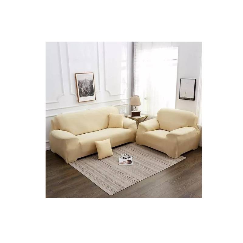 GENERICO Funda Cubre Sofa Protectora Beige - 3 Cuerpos