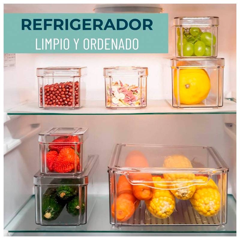 GENERICO Set 7 Organizador Refrigerador Cocina Contenedores Con Tapa