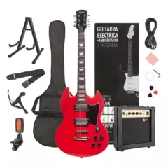 EPIC - Guitarra Eléctrica Tipo Sg Modelo Rojo